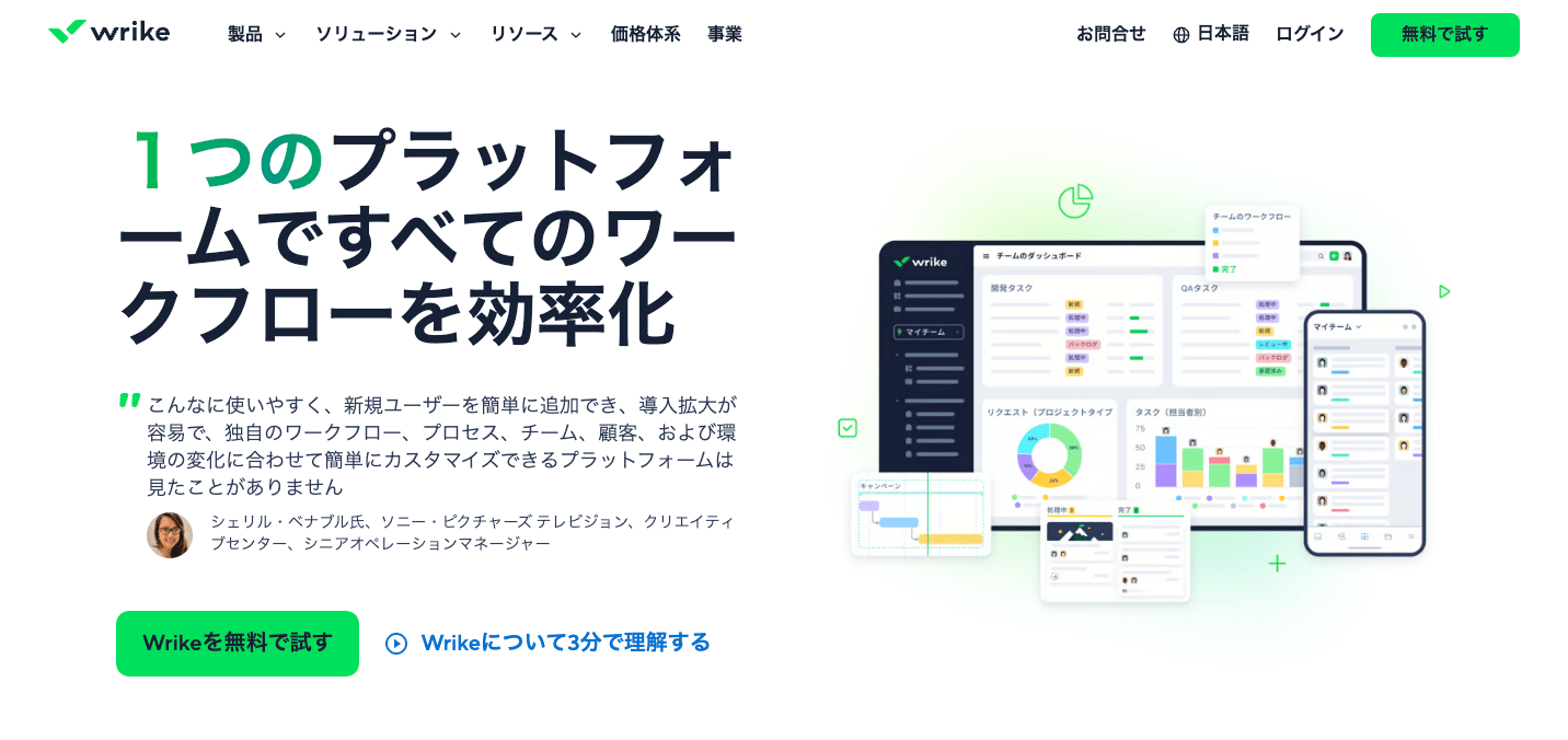 Wrike(ライク)の紹介画像 Wrike(ライク)の紹介画像
